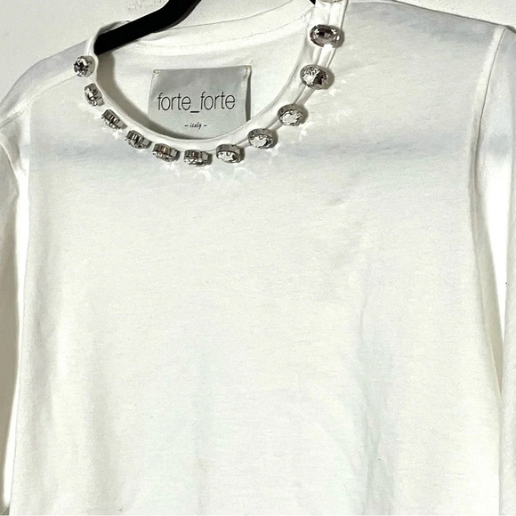Forte Forte Jewel Collar Cropped Tee Shirt Medium - Picture 7 of 13
